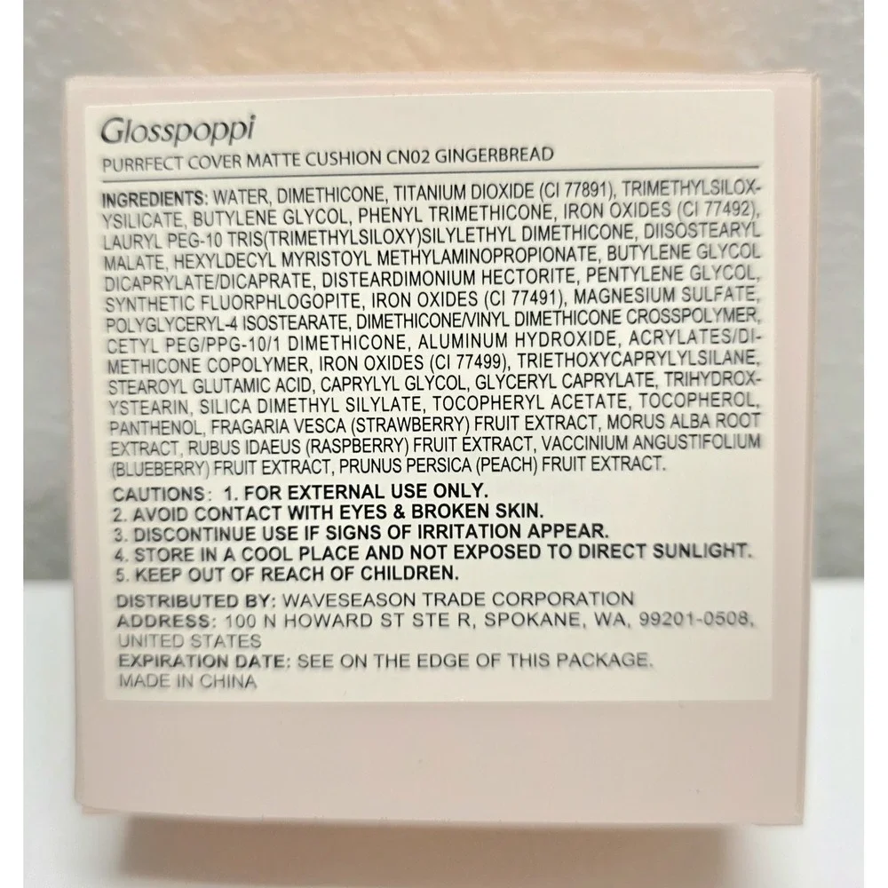 Glosspoppi Purrfect Cover Matte Cushion Powder Foundation C01 .38oz Gingerbread